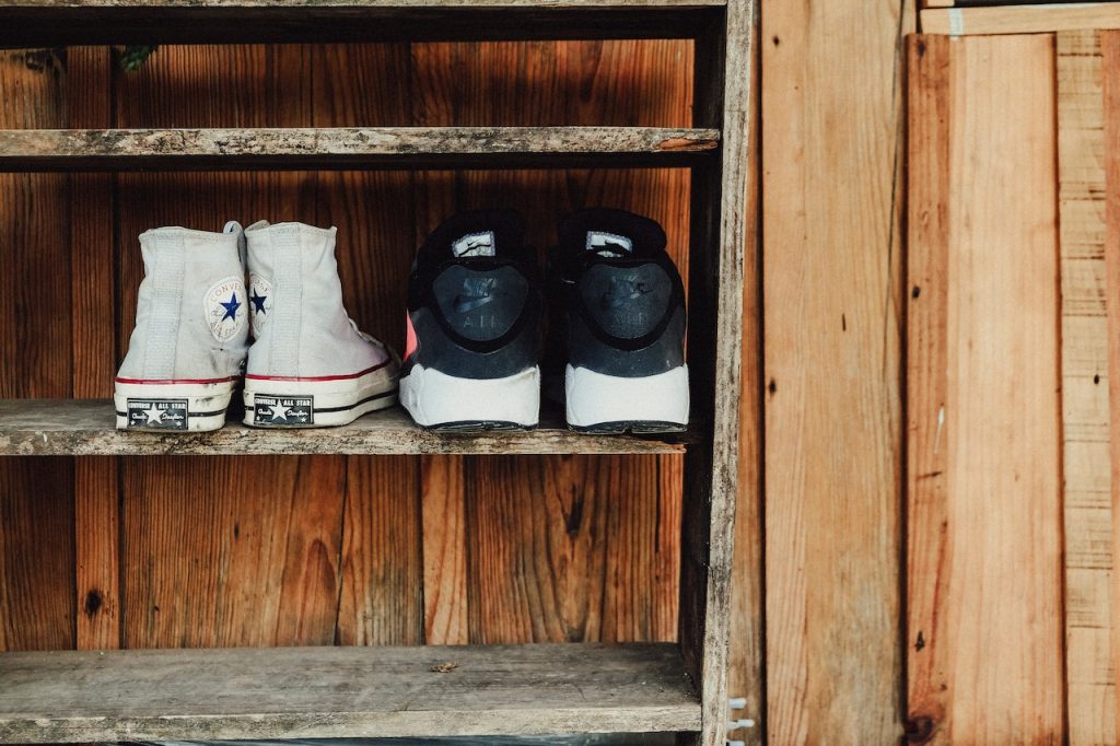 DIY shoe rack for small space